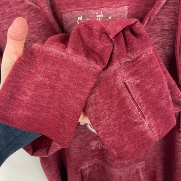 Hard Rock Cafe Lightweight Sweatshirt Size Small Burgundy French Terry Sweater S - Picture 5 of 9